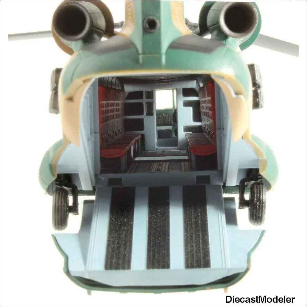 1:72 scale, die cast replica of a CH-47J - Chinook helicopter dual rotor-DiecastModeler