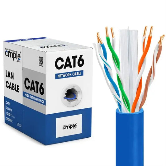 1000ft Cat 6 Riser Ethernet Cable Blue | Unshielded | CMR, 23AWG, UTP - DiecastModeler.com