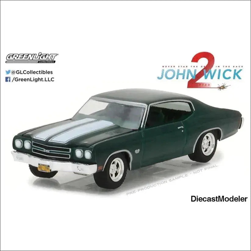 1970 Chevrolet Chevelle SS 396 Green John Wick (2014) Movie - DiecastModeler.com