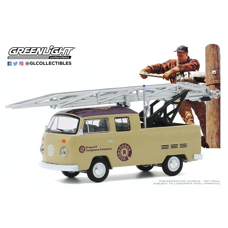  1972 Volkswagen Type 2 Double Cab Ladder Truck - 1:64 Scale Norman Rockwell Series 3