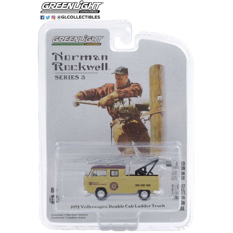  1972 Volkswagen Type 2 Double Cab Ladder Truck - 1:64 Scale Norman Rockwell Series 3