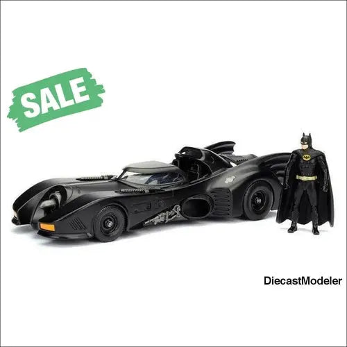 1989 Batmobile with Batman figure 1:24, diecast model car - DiecastModeler.com