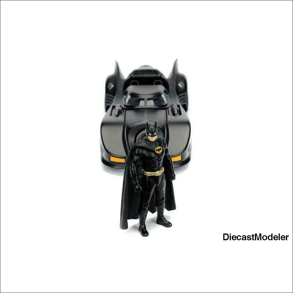 1989 Batmobile with Batman figure (1:24, diecast model car, Black)-DiecastModeler