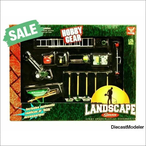 Garage Diorama Accessory Set - Hobby Gear Landscape Service(1/24 Scale) - DiecastModeler.com