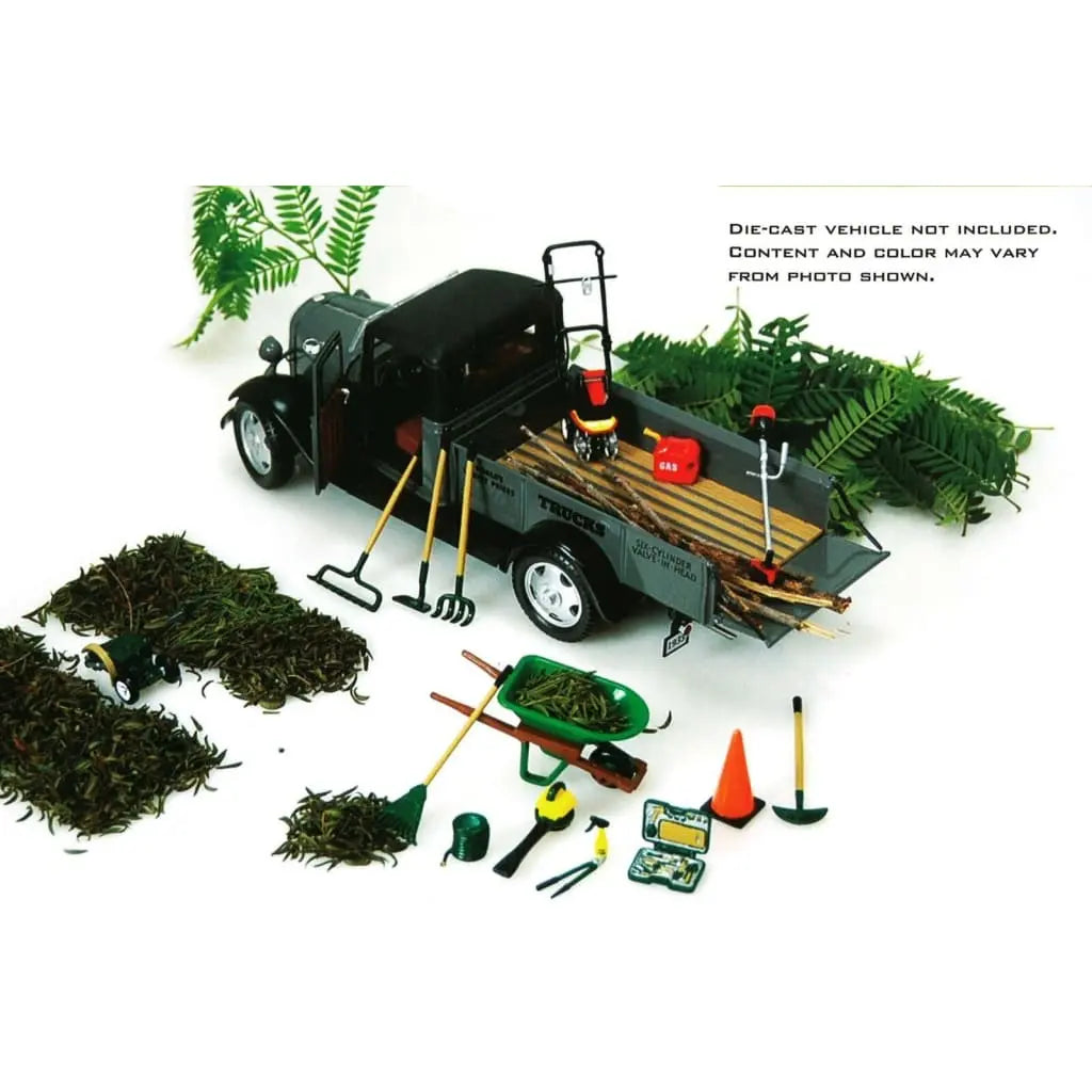 Garage Diorama Accessory Set - Hobby Gear Landscape Service(1/24 Scale) - DiecastModeler.com