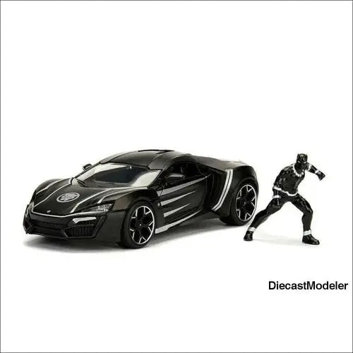 Jada Toys - Metals Die Cast | Lykan Hypersport with Black Panther figure (1/24) - DiecastModeler.com