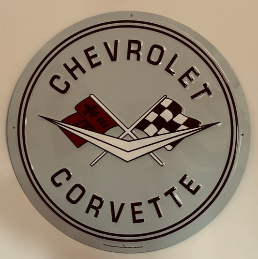 Chevrolet Corvette Sign  24 inch Round