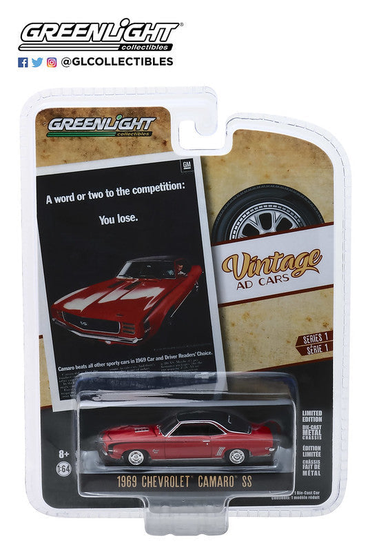  Greenlight - 1-64 Vintage Ad Cars - 1969 Chevrolet Camaro SS