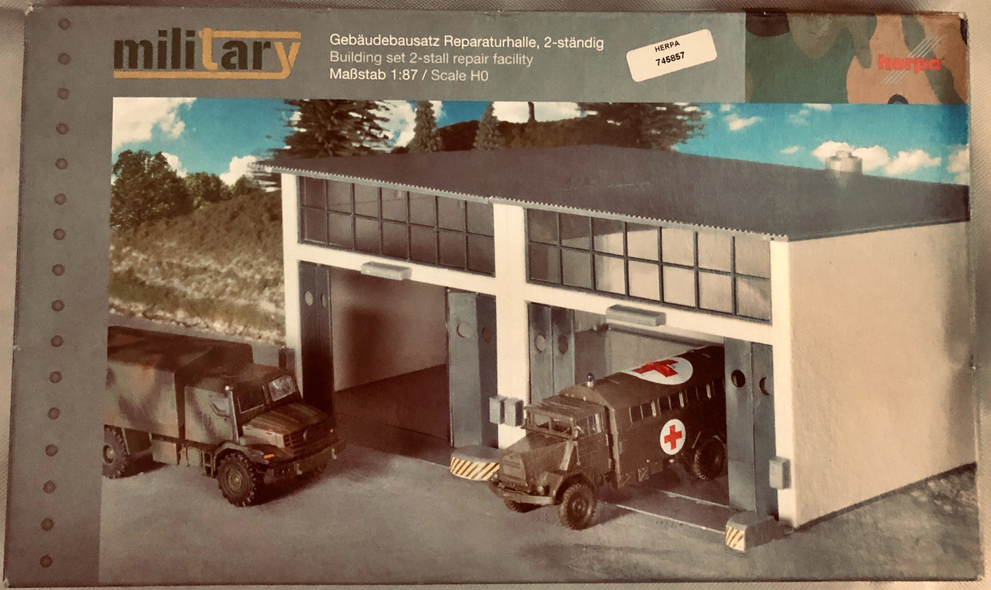  Building Set - 2-Stall Repair Facility-HO Scale - Herpa