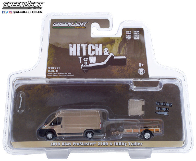  Greenlight - Hitch & Tow Series 21 | 2019 Ram Promaster 2500 Cargo High Roof and