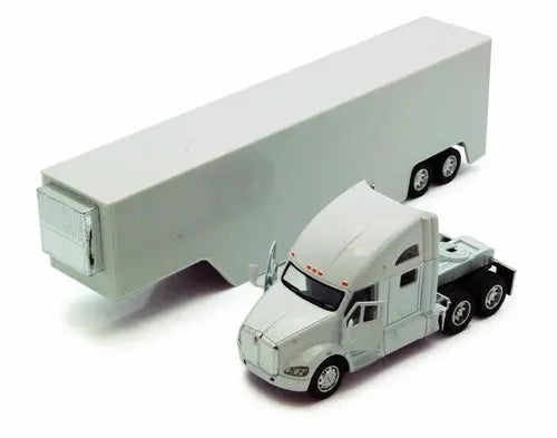 Kinsmart - Kenworth T700 Container Truck (1/68 scale die cast model car, White) (DISC) w/ free (chipped on bottom display case.