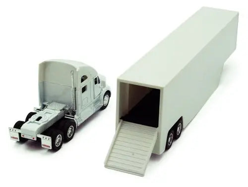 Kinsmart - Kenworth T700 Container Truck (1/68 scale die cast model car, White) (DISC) w/ free (chipped on bottom display case.