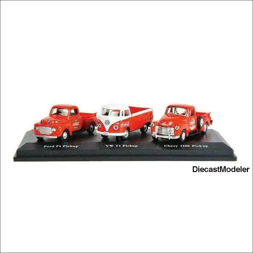 Coca Cola - Classic Pickups Set 1948, 1953, 1962, 1/72 scale diecast - DiecastModeler.com