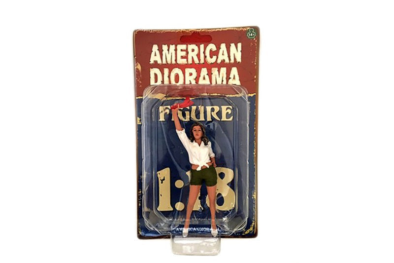  American Diorama Figurine - 70s Style Figure - II ( scale, Green/White) 1:18