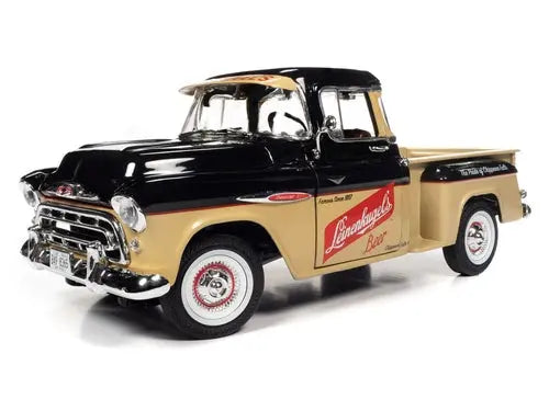 Auto World 1957 Chevrolet 3100 Stepside Pickup Truck Leinenkugel's 1:18 Scale Diecast - DiecastModeler.com