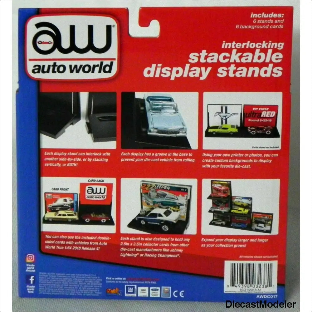 Auto World Interlocking Stacking Display Stand (6 pack) for 1:64 Scale-DiecastModeler