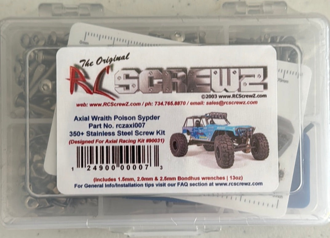 RCScrewz - axi007 – Axial Wraith Poison Spyder Stainless Steel Screw Kit