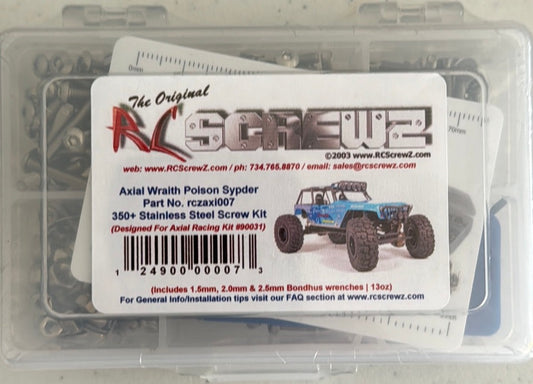 RCScrewz - axi007 – Axial Wraith Poison Spyder Stainless Steel Screw Kit
