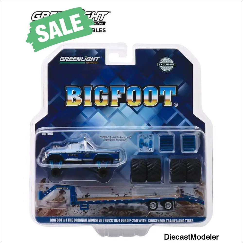 Bigfoot -The Original Monster Truck 1:64 - 1974 Ford F-250 w/trailer-DiecastModeler