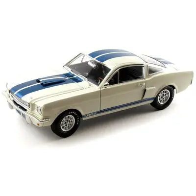 Shelby - Shelby GT350 Hardtop (1966, 1/18 scale diecast model car, White w/ Blue Stripes) SC160W - DiecastModeler.com