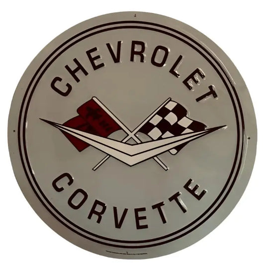 Chevrolet Corvette Sign  24 inch Round - DiecastModeler.com