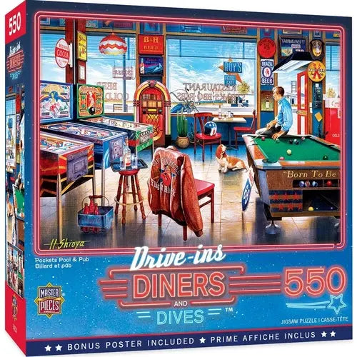 Drive Ins - Diners and Dives 550 Pcs Jigsaw Puzzle - DiecastModeler.com