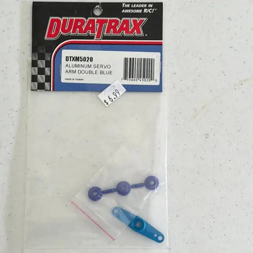 Duratrax Aluminum Servo Arm Double Blue - DiecastModeler.com