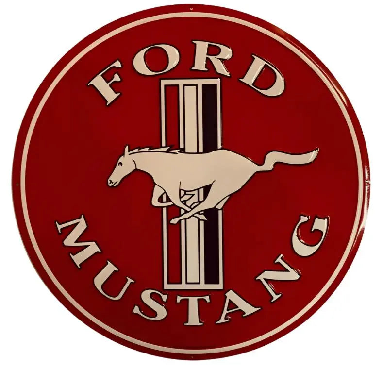 Ford Mustang Sign 24 inch Round - DiecastModeler.com