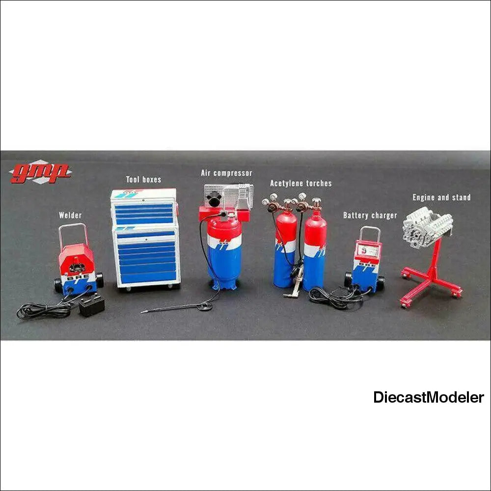 GMP - Shop Tool Set #1 - Brock Racing Enterprises (BRE) (6 pc. set, 1:18 Scale) 1:18-DiecastModeler