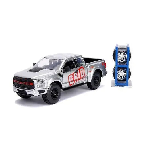 Jada Just Trucks - 2017 Ford F-150 Raptor- (Silver w/Graphics) 1:24 - DiecastModeler.com