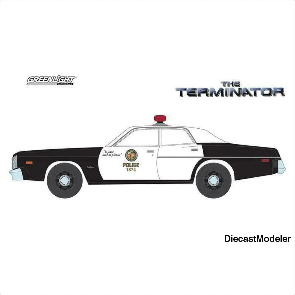 Greenlight - Hollywood The Terminator Dodge Monaco Police (1977, scale) 1:18-DiecastModeler