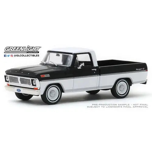 Greenlight - 1:43 Scale 1970 Ford F-100 - Raven Black and Pure White - DiecastModeler.com