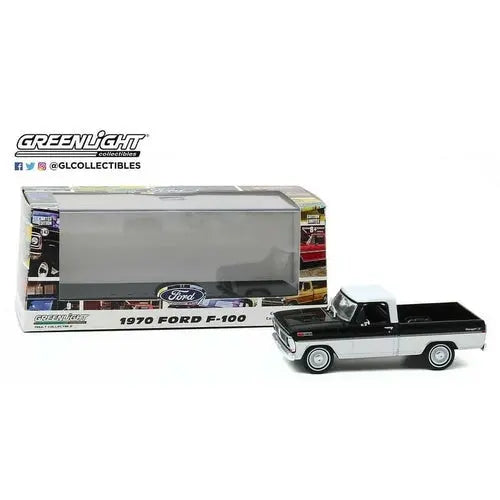 Greenlight - 1:43 Scale 1970 Ford F-100 - Raven Black and Pure White - DiecastModeler.com