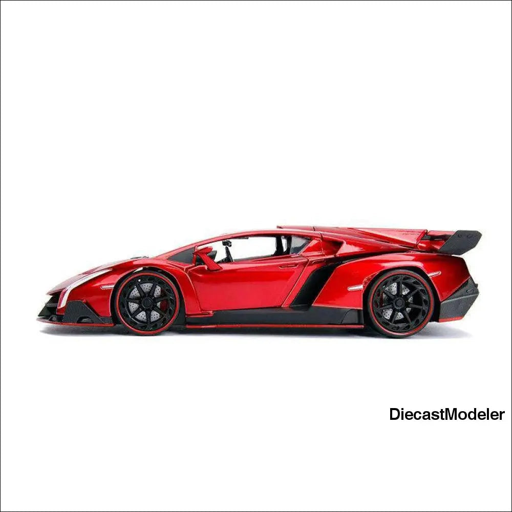 Hyper-Spec Lamborghini Veneno Hard Top (2017, 1:24, diecast model (Red, Boxed)-DiecastModeler