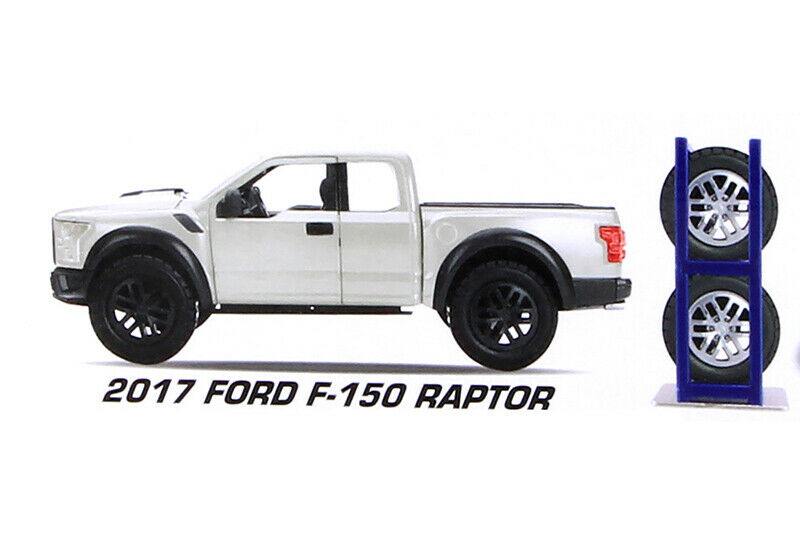  2017 Ford F-150 Raptor Pickup Truck with Extra Wheels. 1:24 scale