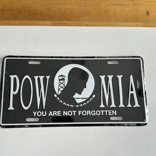 License Plate: US POW MIA Sign - DiecastModeler.com