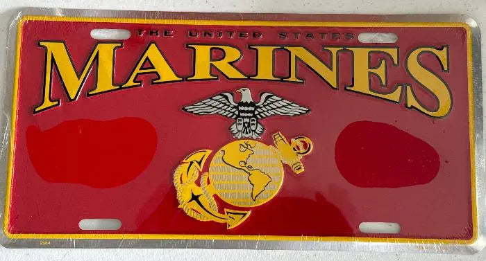 License Plate: United States Marines Sign - DiecastModeler.com