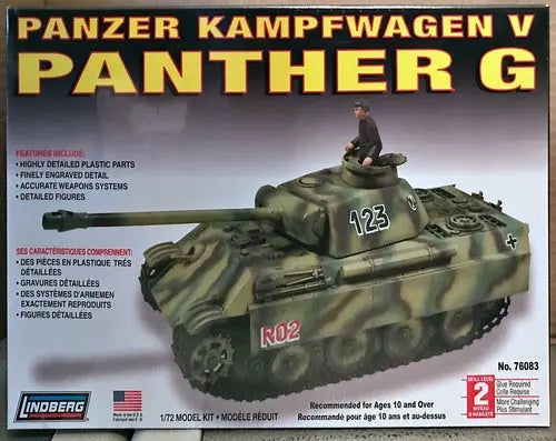 Lindberg German Panther G Tank 1:72 Scale Model Kit - DiecastModeler.com