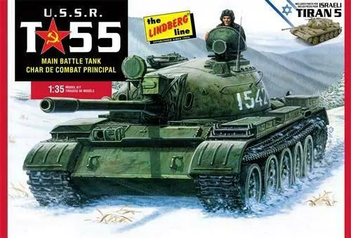 Lindberg USSR T-55 Battle Tank 1:35 Scale Model Kit - DiecastModeler.com