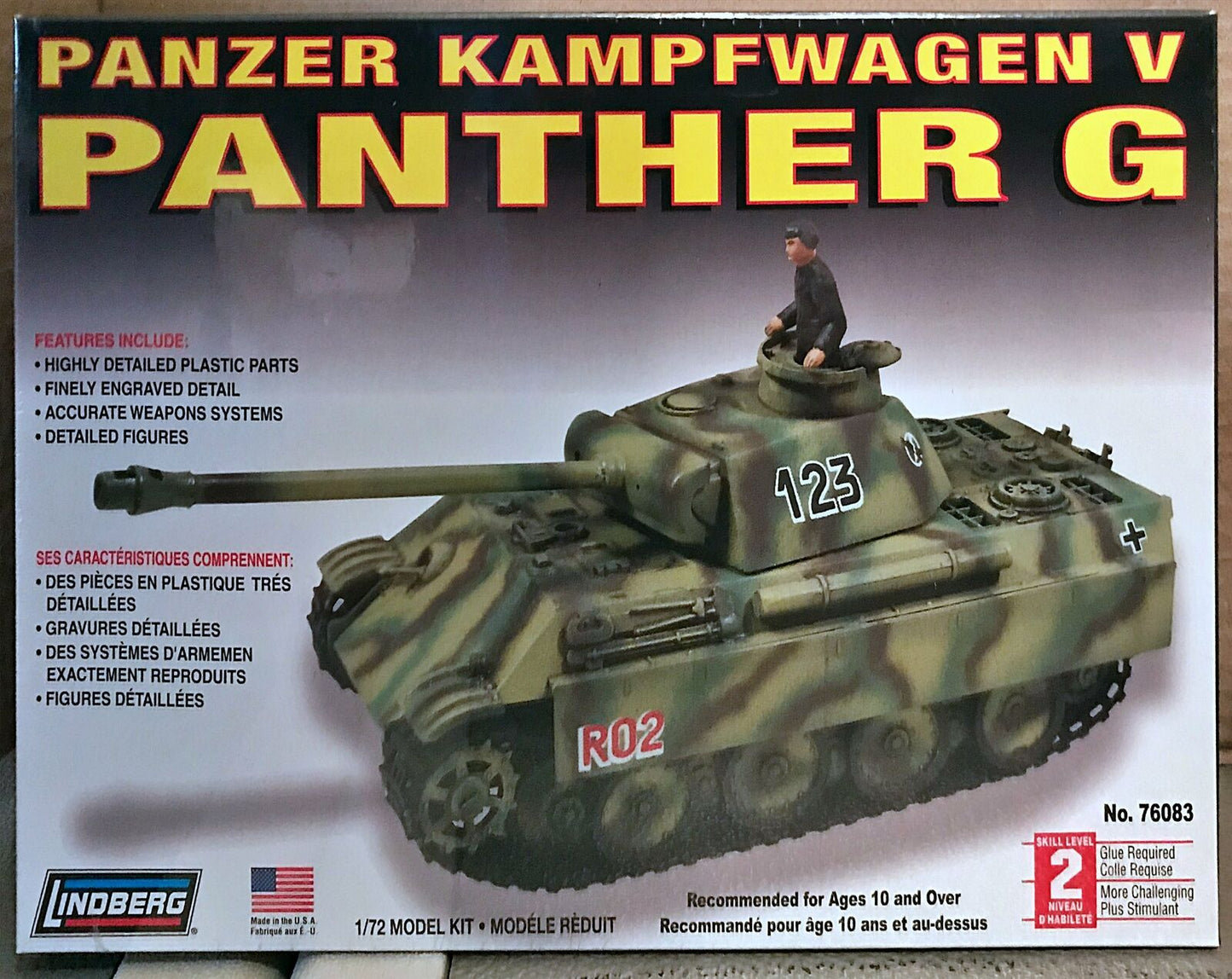  Lindberg German Panther G Tank 1:72 Scale Model Kit
