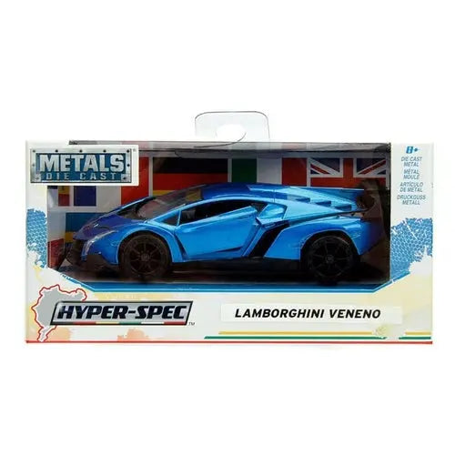 Metals Die Cast | Hyper-Spec 2017 Lamborghini Veneno Hardtop. Blue - 1:32 - DiecastModeler.com