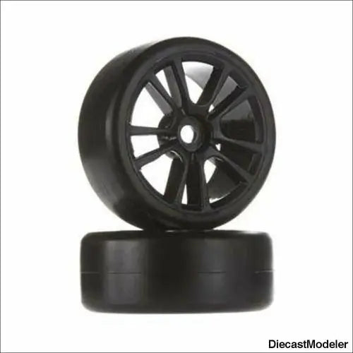 Associated Super Drift Wheel/Tire Combo Black Apex - DiecastModeler.com