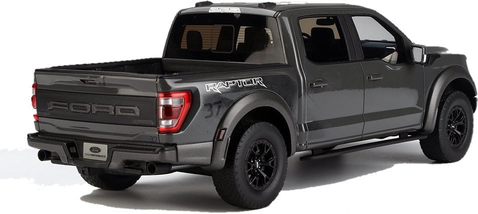 GT Spirit/ACME USA Exclusive - Ford F-150 Raptor Pickup Truck (2022, 1/18 scale resin model car, Lead Foot Gray) US051-DiecastModeler