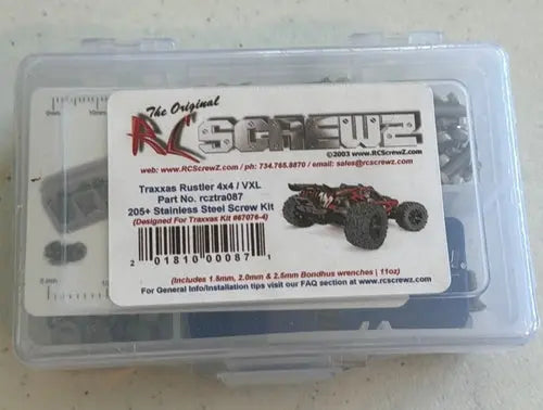 RCScrewZ  Rustler 4x4 / VXL Stainless Screw Kit - DiecastModeler.com