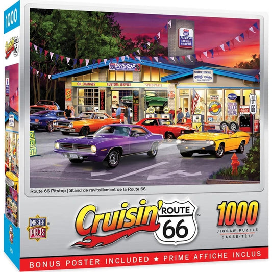 Cruisin’ route 66 - pitstop 1000 piece jigsaw puzzle toys