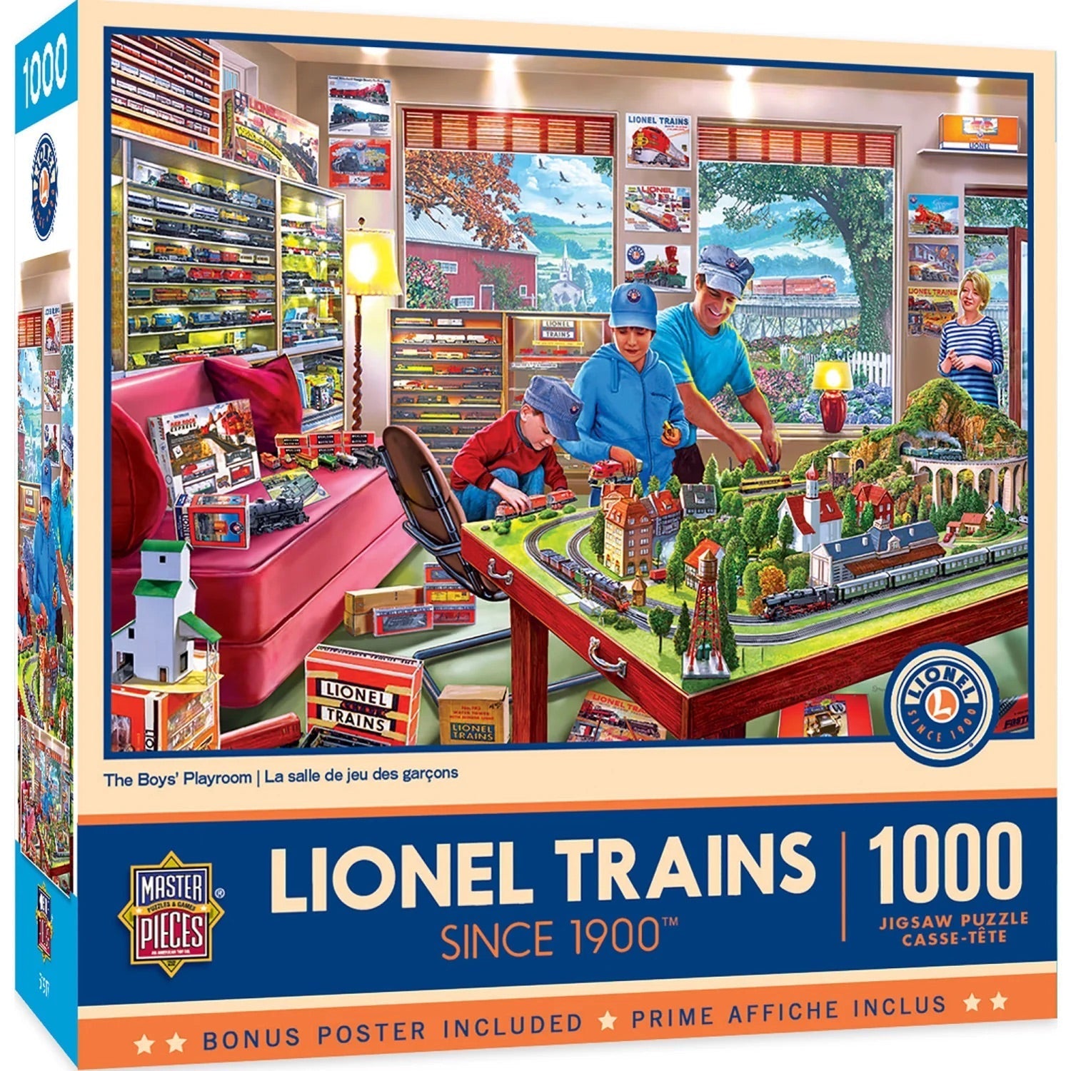  Lionel Trains - The Boy's Playroom- 1000 Pcs Jigsaw Puzzle