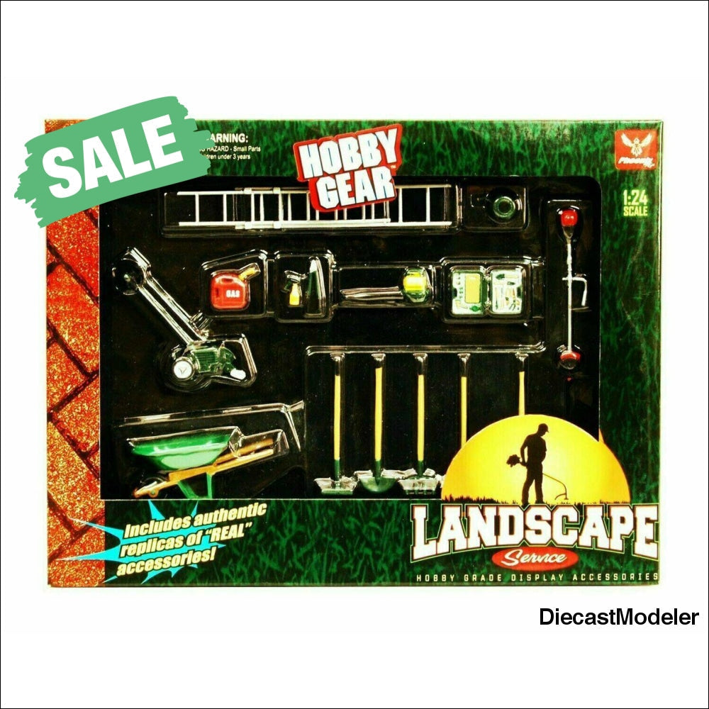 Garage diorama accessory set - hobby gear landscape