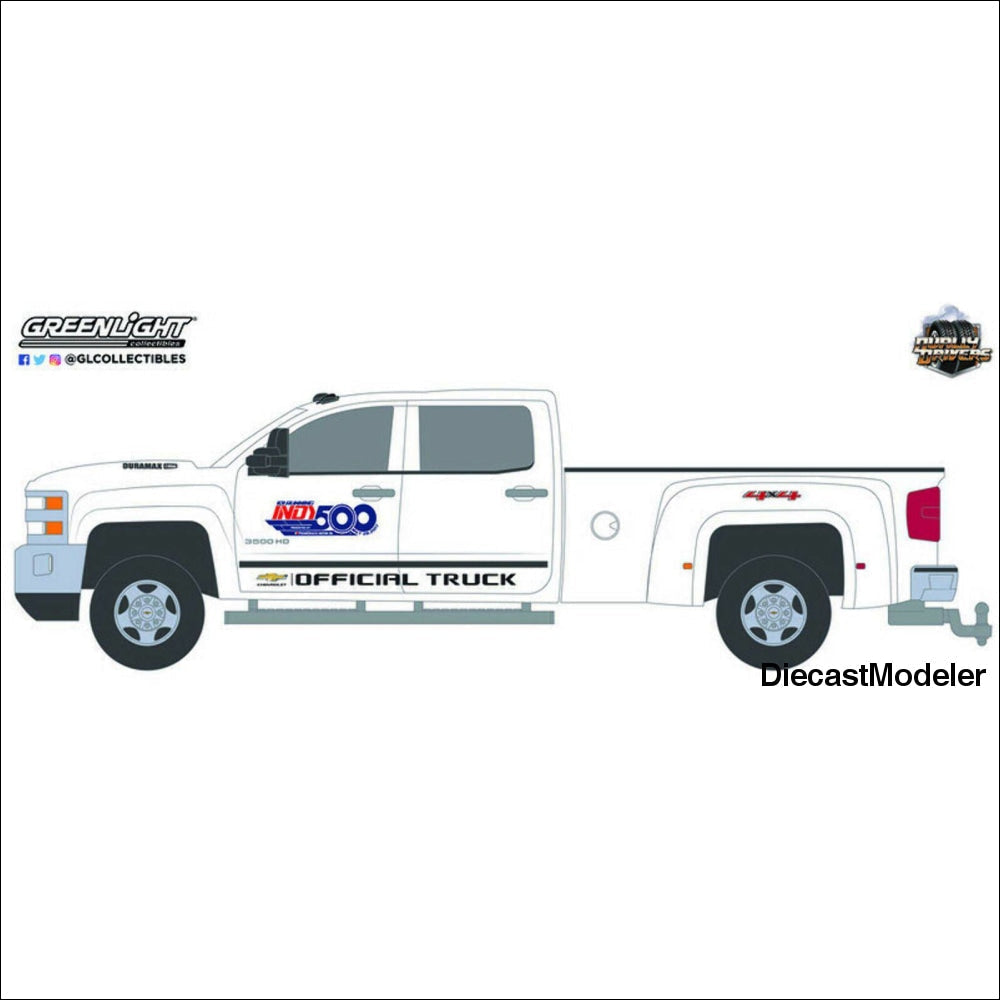 Greenlight - 2017 Chevrolet Silverado 3500 Dually - 101 Indy 500 Official Truck-DiecastModeler