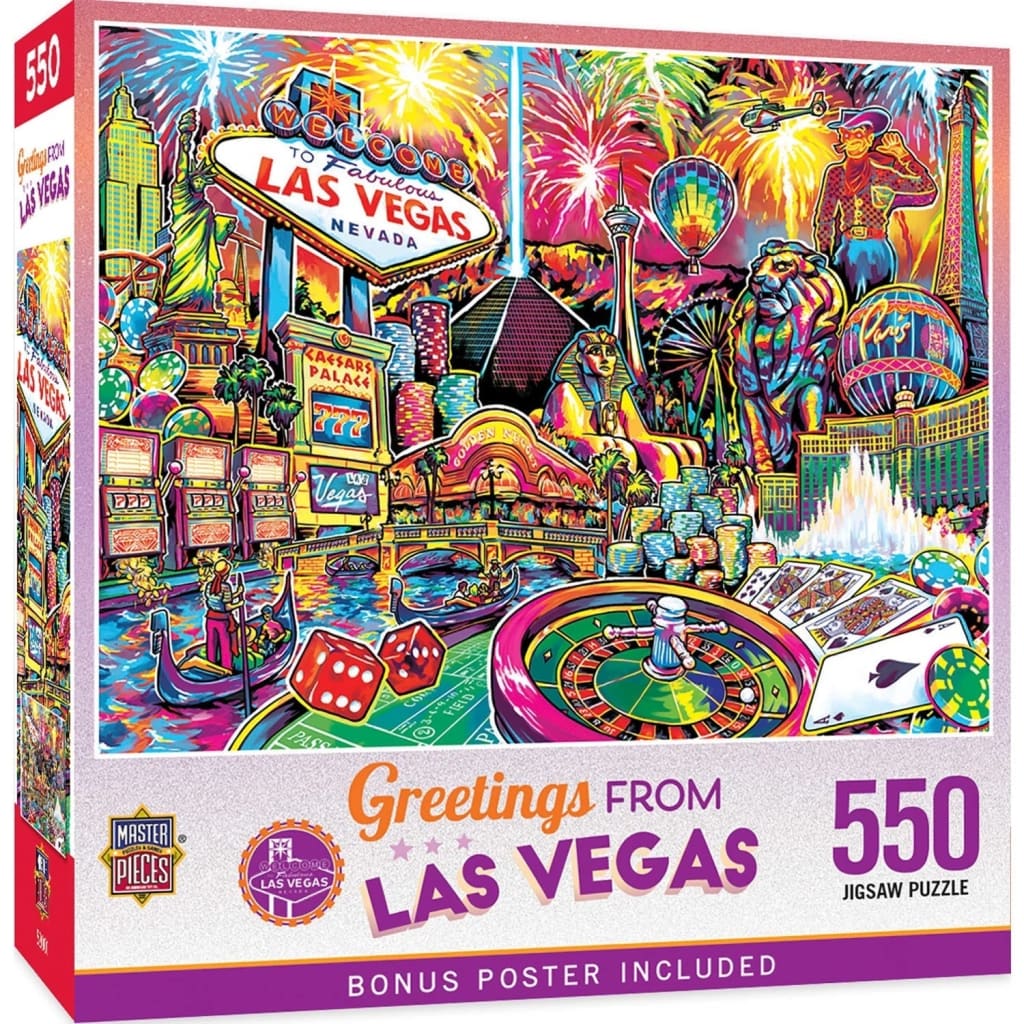 Greetings from las vegas 550 piece jigsaw puzzle - toys &