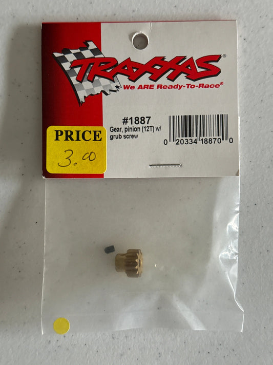 Traxxas Pinion Gear  12T w/grub screw #1887 - DiecastModeler.com